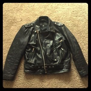 Cow hide leather jacket